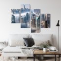 Obraz Wieloczęściowy Panorama Miasta Dubaj We Mgle Canvas 120x75 LBS-2897-C120-75_2X30-75_2X30-45
