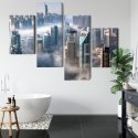 Obraz Wieloczęściowy Panorama Miasta Dubaj We Mgle Canvas 120x75 LBS-2897-C120-75_2X30-75_2X30-45