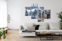 Obraz Wieloczęściowy Panorama Miasta Dubaj We Mgle Canvas 120x75 LBS-2897-C120-75_2X30-75_2X30-45
