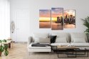 Obraz Wieloczęściowy Panorama Mostu Brooklińskiego O Zachodzie Słońca Canvas 120x80 LBS-2890-C120-80_1X40-80_2X40-60