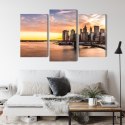 Obraz Wieloczęściowy Panorama Mostu Brooklińskiego O Zachodzie Słońca Canvas Naturalny 90x60 LBS-2890-NC90-60_1X30-60_2X30-45