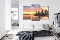 Obraz Wieloczęściowy Panorama Mostu Brooklińskiego O Zachodzie Słońca Canvas Naturalny 90x60 LBS-2890-NC90-60_1X30-60_2X30-45