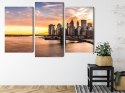 Obraz Wieloczęściowy Panorama Mostu Brooklińskiego O Zachodzie Słońca Canvas Naturalny 90x60 LBS-2890-NC90-60_1X30-60_2X30-45