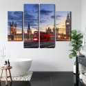 Obraz Wieloczęściowy Panorama Westminsteru I Big Bena, Londyn Canvas 80x60 LBS-2141-C80-60_2X20-60_2X20-40