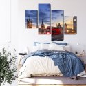 Obraz Wieloczęściowy Panorama Westminsteru I Big Bena, Londyn Canvas Naturalny 80x50 LBS-2142-NC80-50_2X20-50_2X20-30