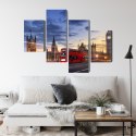 Obraz Wieloczęściowy Panorama Westminsteru I Big Bena, Londyn Canvas Naturalny 80x50 LBS-2142-NC80-50_2X20-50_2X20-30
