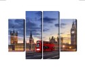 Obraz Wieloczęściowy Panorama Westminsteru I Big Bena, Londyn Canvas Naturalny 80x60 LBS-2141-NC80-60_2X20-60_2X20-40