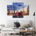 Obraz Wieloczęściowy Panorama Westminsteru I Big Bena, Londyn Canvas Naturalny 80x60 LBS-2141-NC80-60_2X20-60_2X20-40