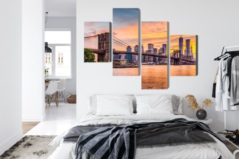 Obraz Wieloczęściowy Panoramiczny Krajobraz Nowego Jorku Canvas 120x75 LBS-2047-C120-75_2X30-75_2X30-45