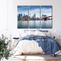 Obraz Wieloczęściowy Panoramiczny Widok Na Nowy Jork Canvas 120x80 LBS-2879-C120-80_3X40-80