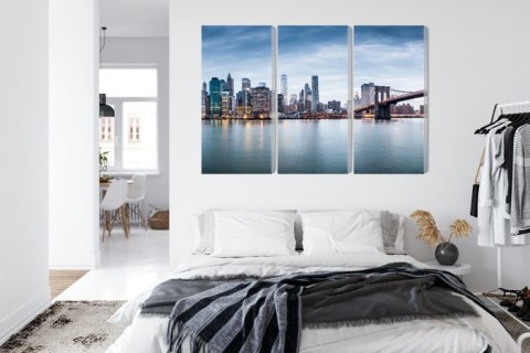 Obraz Wieloczęściowy Panoramiczny Widok Na Nowy Jork Canvas 120x80 LBS-2879-C120-80_3X40-80