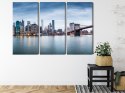 Obraz Wieloczęściowy Panoramiczny Widok Na Nowy Jork Canvas 120x80 LBS-2879-C120-80_3X40-80