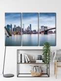 Obraz Wieloczęściowy Panoramiczny Widok Na Nowy Jork Canvas 120x80 LBS-2879-C120-80_3X40-80