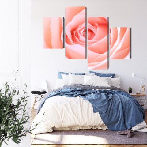Obraz Wieloczęściowy Pastelowa Róża W Makroskali 3D Canvas 120x75 LBS-3816-C120-75_2X30-75_2X30-45