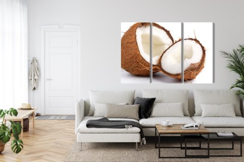 Obraz Wieloczęściowy Połówki Kokosa Canvas 120x80 LBS-2990-C120-80_3X40-80