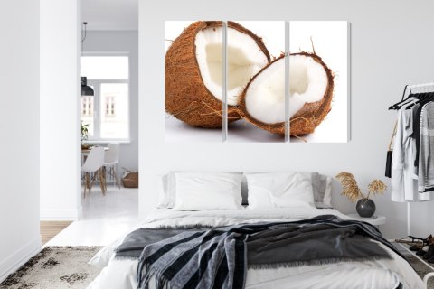 Obraz Wieloczęściowy Połówki Kokosa Canvas 120x80 LBS-2990-C120-80_3X40-80