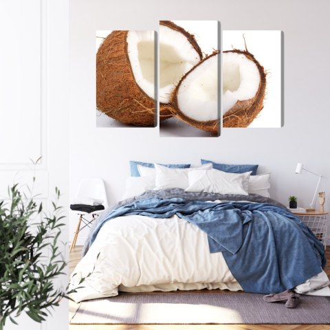 Obraz Wieloczęściowy Połówki Kokosa Canvas 120x80 LBS-2991-C120-80_1X40-80_2X40-60
