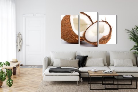 Obraz Wieloczęściowy Połówki Kokosa Canvas 120x80 LBS-2991-C120-80_1X40-80_2X40-60