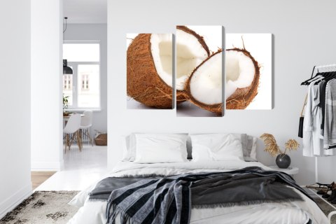 Obraz Wieloczęściowy Połówki Kokosa Canvas 120x80 LBS-2991-C120-80_1X40-80_2X40-60