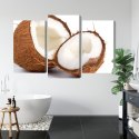Obraz Wieloczęściowy Połówki Kokosa Canvas Naturalny 90x60 LBS-2991-NC90-60_1X30-60_2X30-45