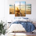 Obraz Wieloczęściowy Rozgwiazda Na Plaży 3D Canvas 80x60 LBS-2111-C80-60_2X20-60_2X20-40