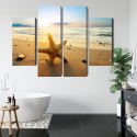 Obraz Wieloczęściowy Rozgwiazda Na Plaży 3D Canvas 80x60 LBS-2111-C80-60_2X20-60_2X20-40