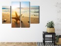 Obraz Wieloczęściowy Rozgwiazda Na Plaży 3D Canvas Naturalny 80x60 LBS-2111-NC80-60_2X20-60_2X20-40