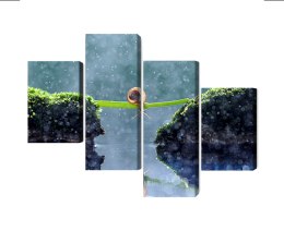 Obraz Wieloczęściowy Ślimak W Deszczu Canvas Naturalny 80x50 LBS-3887-NC80-50_2X20-50_2X20-30