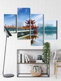 Obraz Wieloczęściowy Słynna Atrakcja Turystyczna Kaohsiung Canvas 120x75 LBS-2872-C120-75_2X30-75_2X30-45