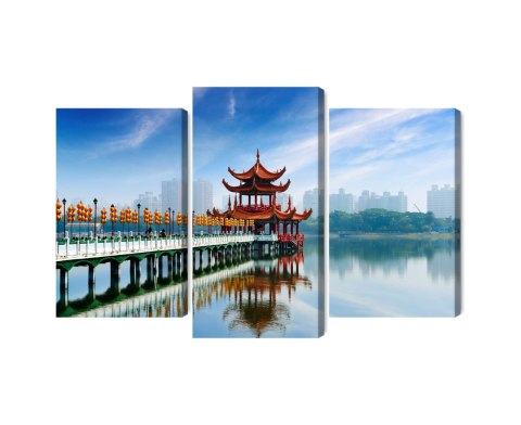Obraz Wieloczęściowy Słynna Atrakcja Turystyczna Kaohsiung Canvas 120x80 LBS-2870-C120-80_1X40-80_2X40-60
