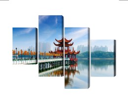 Obraz Wieloczęściowy Słynna Atrakcja Turystyczna Kaohsiung Canvas Naturalny 80x50 LBS-2872-NC80-50_2X20-50_2X20-30