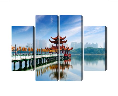 Obraz Wieloczęściowy Słynna Atrakcja Turystyczna Kaohsiung Canvas Naturalny 80x60 LBS-2871-NC80-60_2X20-60_2X20-40
