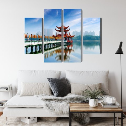 Obraz Wieloczęściowy Słynna Atrakcja Turystyczna Kaohsiung Canvas Naturalny 80x60 LBS-2871-NC80-60_2X20-60_2X20-40