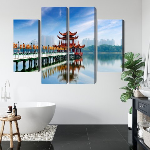 Obraz Wieloczęściowy Słynna Atrakcja Turystyczna Kaohsiung Canvas Naturalny 80x60 LBS-2871-NC80-60_2X20-60_2X20-40