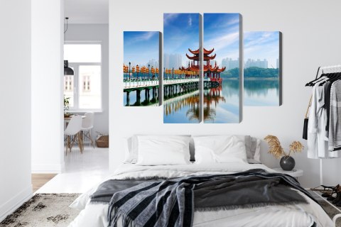 Obraz Wieloczęściowy Słynna Atrakcja Turystyczna Kaohsiung Canvas Naturalny 80x60 LBS-2871-NC80-60_2X20-60_2X20-40