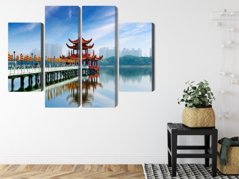 Obraz Wieloczęściowy Słynna Atrakcja Turystyczna Kaohsiung Canvas Naturalny 80x60 LBS-2871-NC80-60_2X20-60_2X20-40