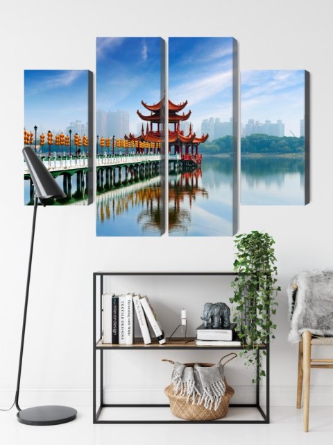 Obraz Wieloczęściowy Słynna Atrakcja Turystyczna Kaohsiung Canvas Naturalny 80x60 LBS-2871-NC80-60_2X20-60_2X20-40