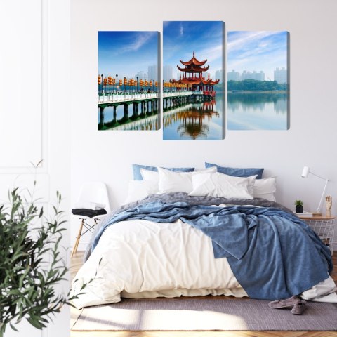 Obraz Wieloczęściowy Słynna Atrakcja Turystyczna Kaohsiung Canvas Naturalny 90x60 LBS-2870-NC90-60_1X30-60_2X30-45