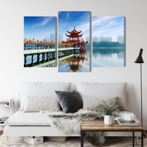 Obraz Wieloczęściowy Słynna Atrakcja Turystyczna Kaohsiung Canvas Naturalny 90x60 LBS-2870-NC90-60_1X30-60_2X30-45
