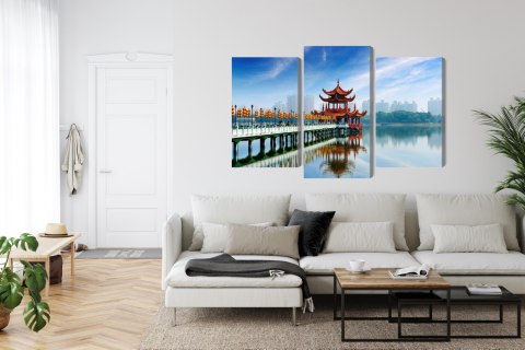 Obraz Wieloczęściowy Słynna Atrakcja Turystyczna Kaohsiung Canvas Naturalny 90x60 LBS-2870-NC90-60_1X30-60_2X30-45