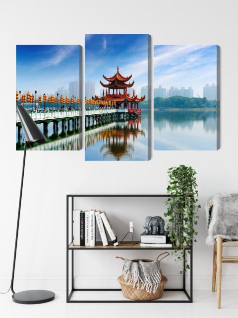 Obraz Wieloczęściowy Słynna Atrakcja Turystyczna Kaohsiung Canvas Naturalny 90x60 LBS-2870-NC90-60_1X30-60_2X30-45