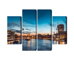 Obraz Wieloczęściowy Tamiza W Wielkiej Brytanii Canvas Naturalny 80x60 LBS-2886-NC80-60_2X20-60_2X20-40