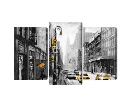 Obraz Wieloczęściowy Widok Ulicy W Amerykańskim Mieście Canvas 120x80 LBS-2130-C120-80_1X40-80_2X40-60