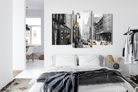 Obraz Wieloczęściowy Widok Ulicy W Amerykańskim Mieście Canvas Naturalny 90x60 LBS-2130-NC90-60_1X30-60_2X30-45