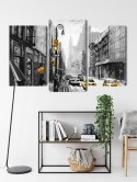 Obraz Wieloczęściowy Widok Ulicy W Amerykańskim Mieście Canvas Naturalny 90x60 LBS-2130-NC90-60_1X30-60_2X30-45