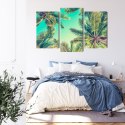 Obraz Wieloczęściowy Widok Z Dołu Na Palmy Canvas 120x80 LBS-2015-C120-80_1X40-80_2X40-60