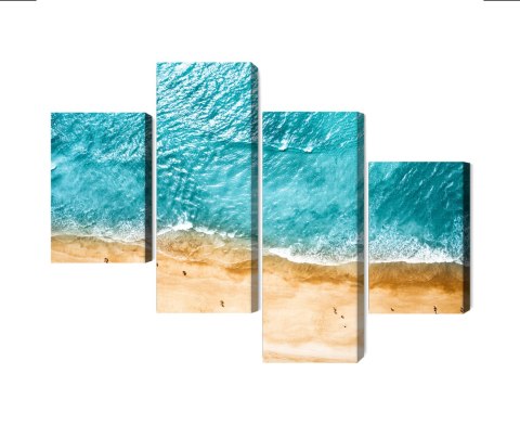 Obraz Wieloczęściowy Widok Z Lotu Ptaka Na Ocean I Plażę Canvas 120x75 LBS-2117-C120-75_2X30-75_2X30-45