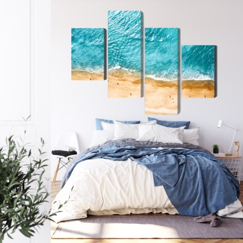 Obraz Wieloczęściowy Widok Z Lotu Ptaka Na Ocean I Plażę Canvas 120x75 LBS-2117-C120-75_2X30-75_2X30-45