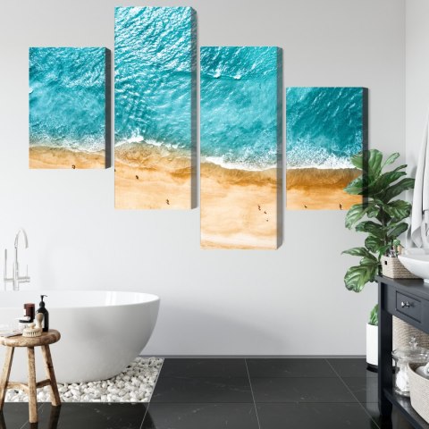 Obraz Wieloczęściowy Widok Z Lotu Ptaka Na Ocean I Plażę Canvas 120x75 LBS-2117-C120-75_2X30-75_2X30-45