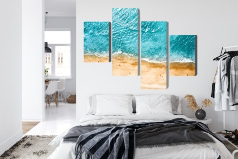Obraz Wieloczęściowy Widok Z Lotu Ptaka Na Ocean I Plażę Canvas 120x75 LBS-2117-C120-75_2X30-75_2X30-45